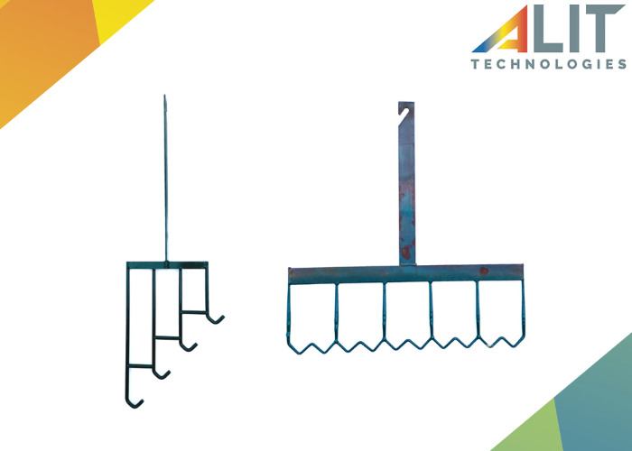 In-line chemical paint stripping of hooks and frames within the coating process